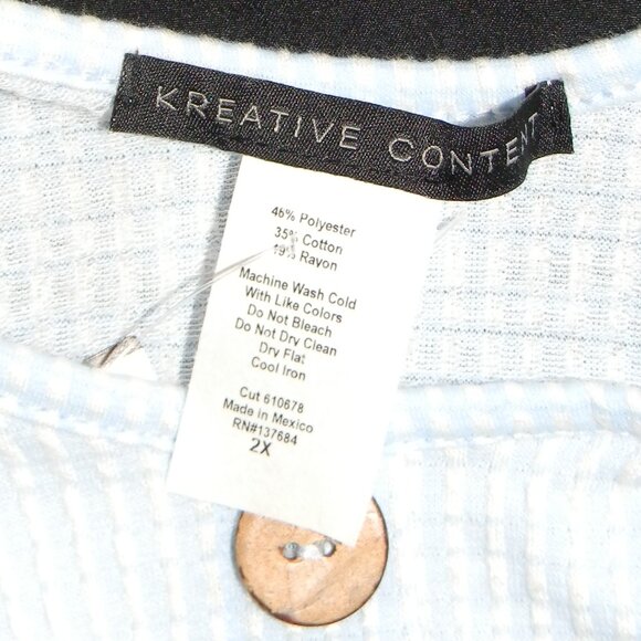 Kreative Content Blue Stripe Jumpsuit Jumper Dress Cover-up Soft 2X/1X NWT - Picture 10 of 10